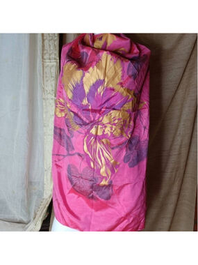 Large hand-painted silk scarf from Thailand